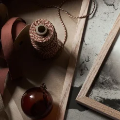 Snöre Bomull 60m Röd/Natur