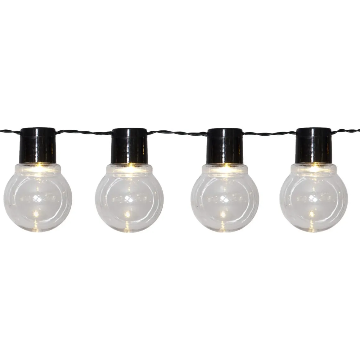 Solcellsslinga 10 LED 1,8m Svart