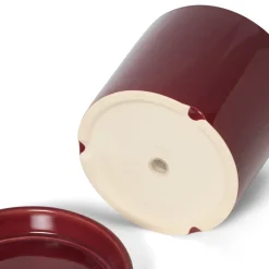 Stengodskruka/Fat 21cm Glaserad Vinröd