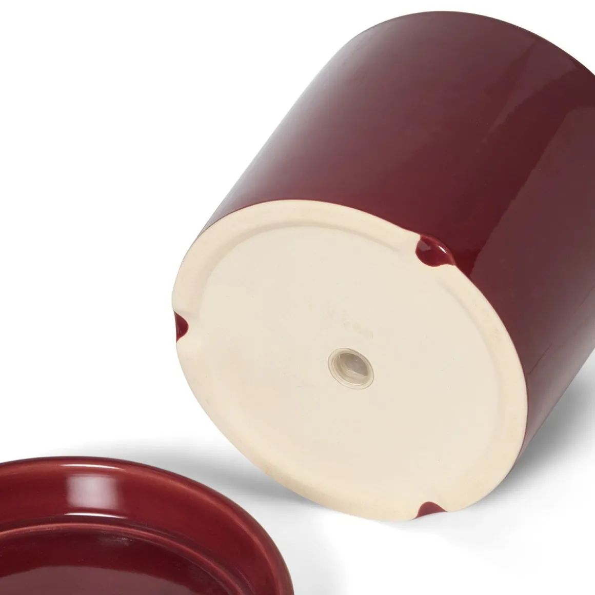 Stengodskruka/Fat 21cm Glaserad Vinröd