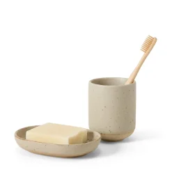 Tvålfat Ovalt 13x9,5cm Porslin Beige