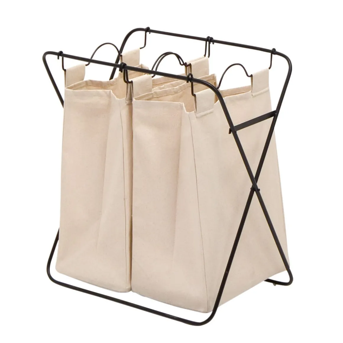 Tvättkorg Noa Metall/Kanvas 2 tvättpåsar