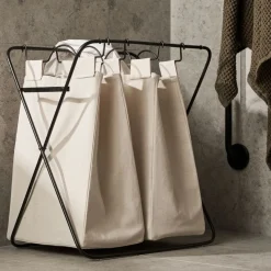 Tvättkorg Noa Metall/Kanvas 2 tvättpåsar
