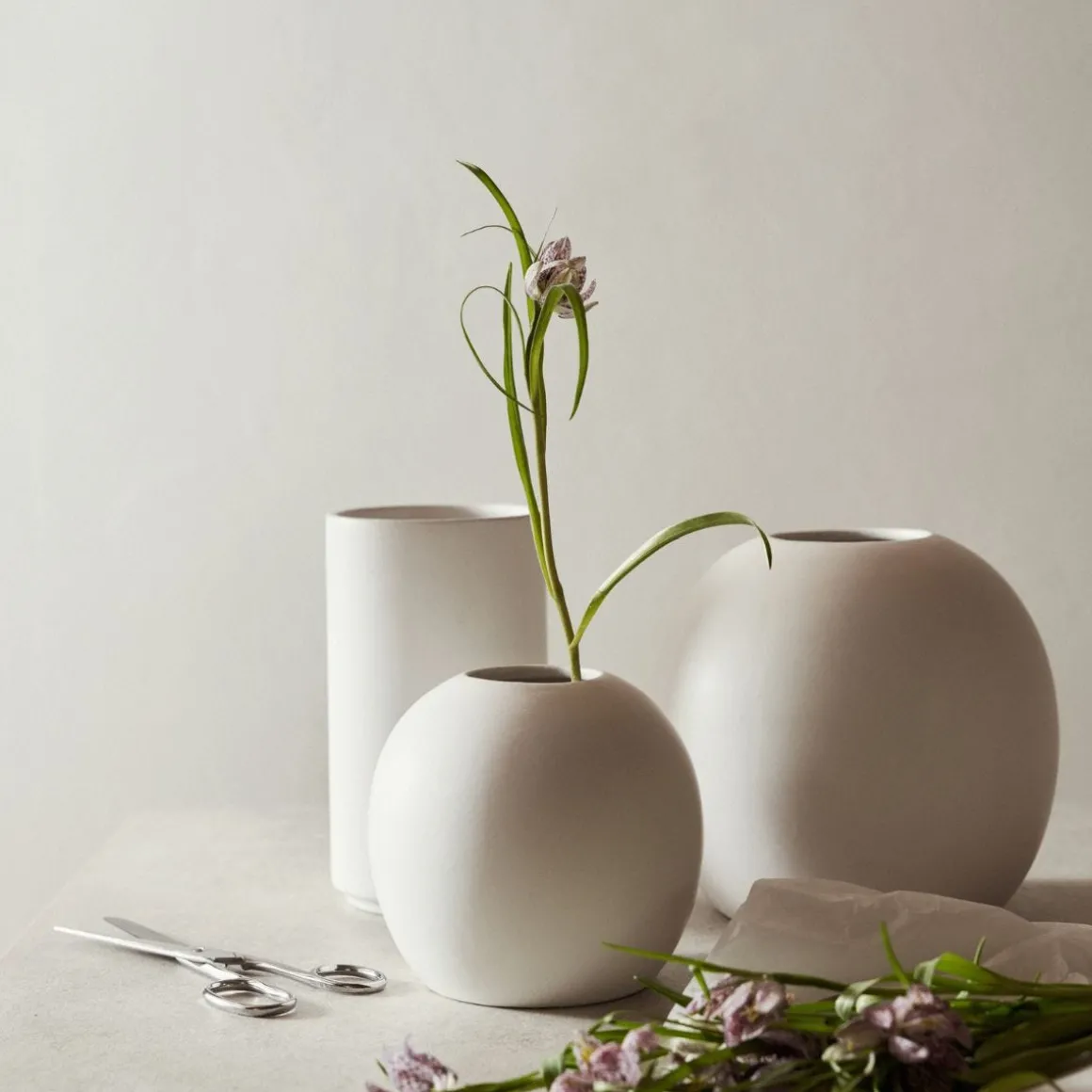 Vas Keramik Lovisa Cylinder 11x26cm Vit