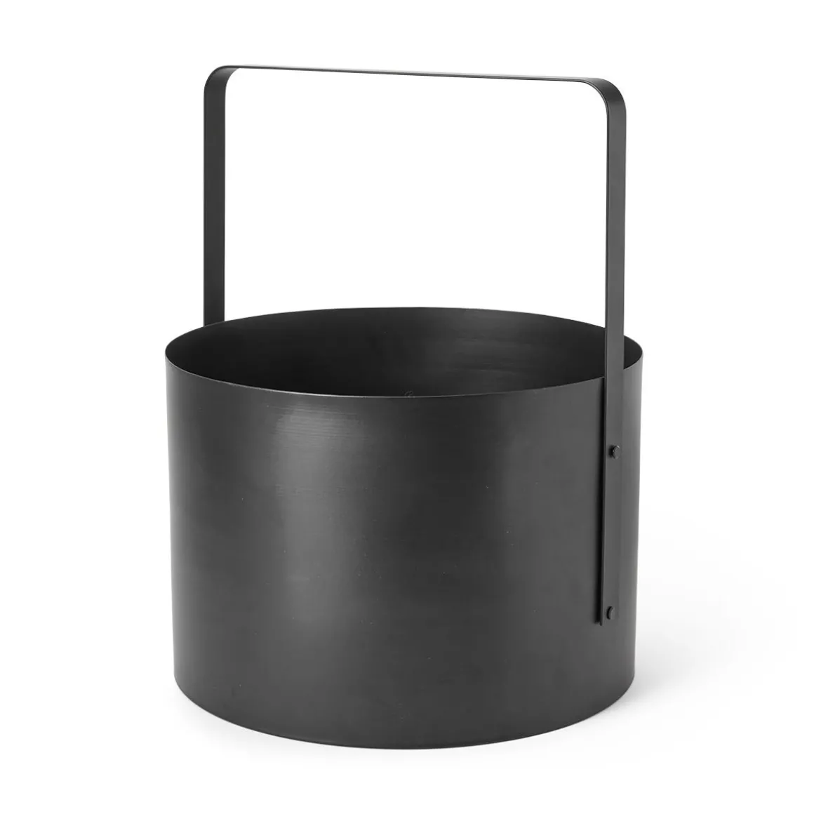 Vedställ Rund Metall Svart