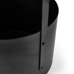 Vedställ Rund Metall Svart