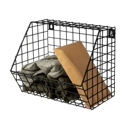 Väggkorg Rutnät 22x30cm Svart